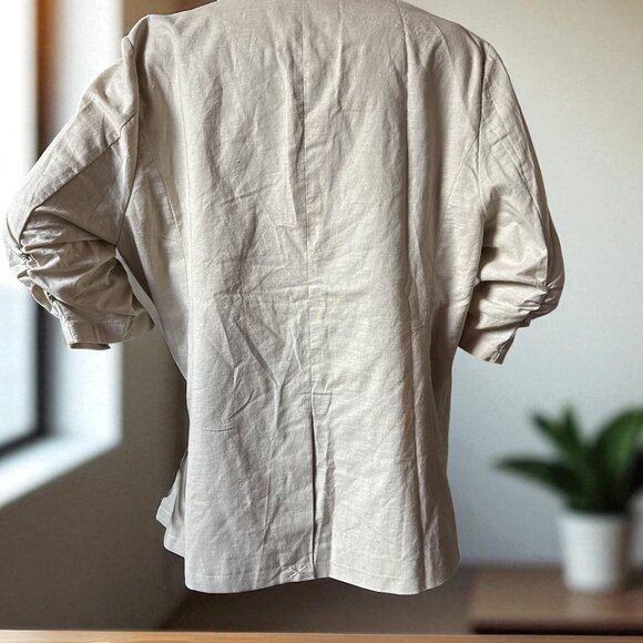 🪄 MinaSelf Beige Single-Button Blazer – Size L (NWT) 🪄 - Picture 2 of 3